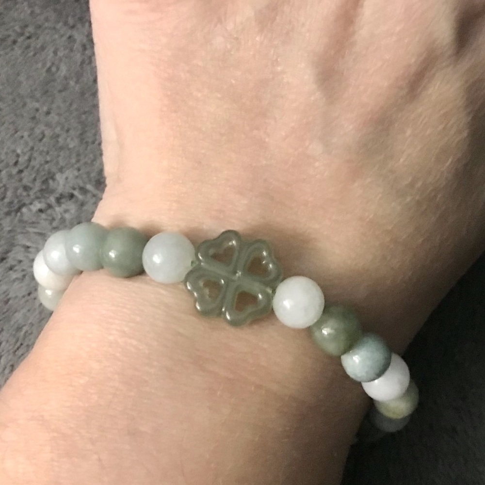 Burmese Jade Clover Bracelet